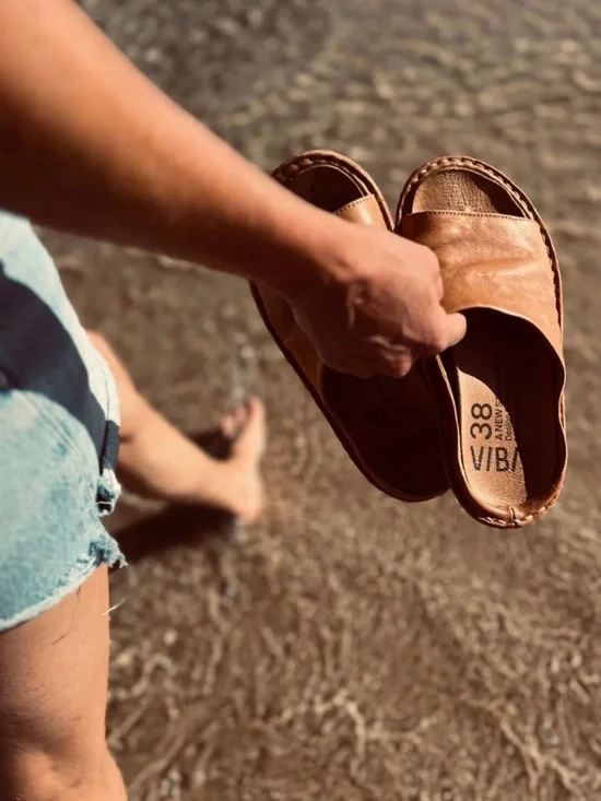 VIBAe Saint Tropez Leather Sandals – Fawn Tan (EU 40) – NEW - Picture 9 of 12